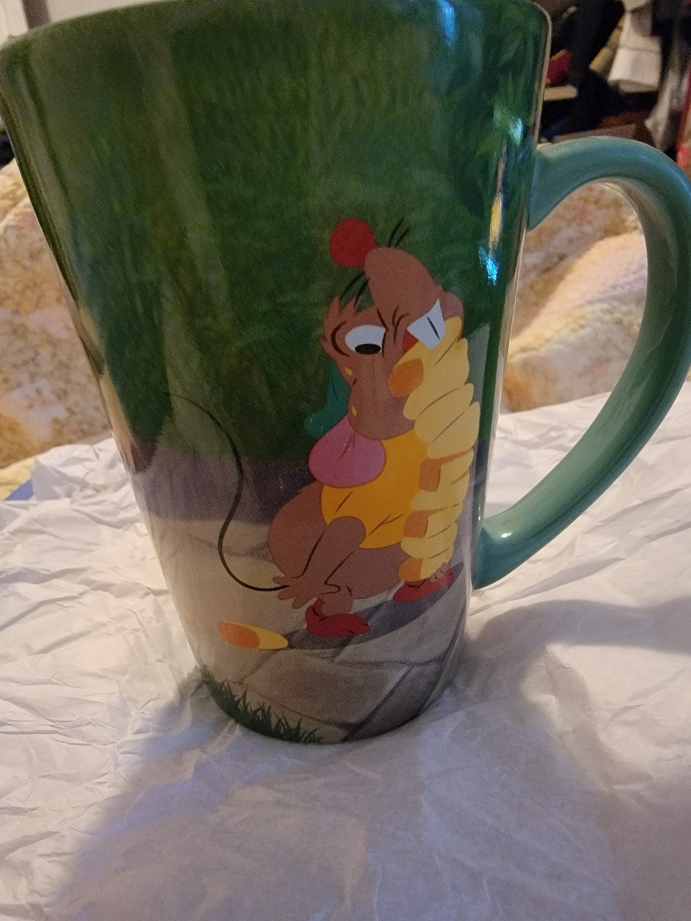 Disney Green Ceramic Mug with Colorful Cartoon Mouse Graphic